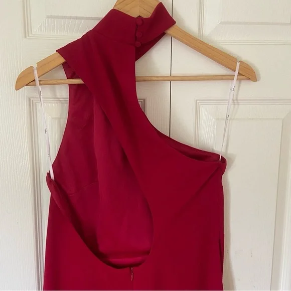Lulu's Red One-Shoulder Maxi Dress - Picture 7 of 12